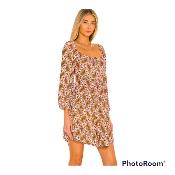 NWT FAITHFULL THE BRAND x REVOLVE Naline Paisley Print Long Sleeve Mini Dress M - Picture 5 of 12